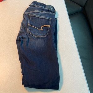 American eagle dark wash long skinny jeans